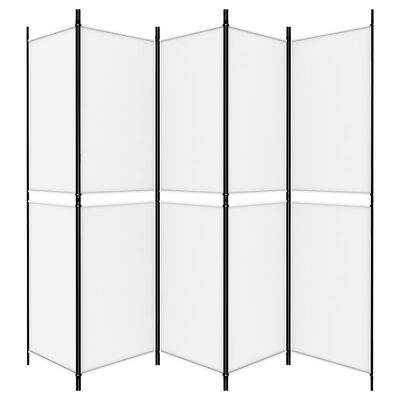 vidaXL 5-panels rumdeler 250x200 cm stof hvid