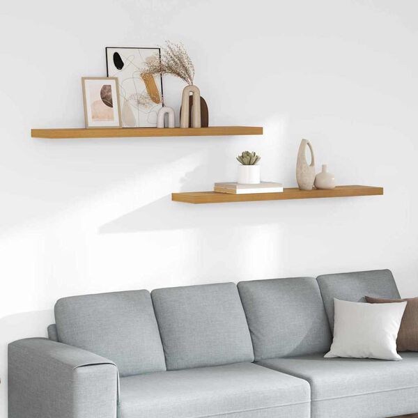 vidaXL V&aelig;ghylde 2 pcs Beige 120 x 23,5 x 4 cm Konstrueret tr&aelig;