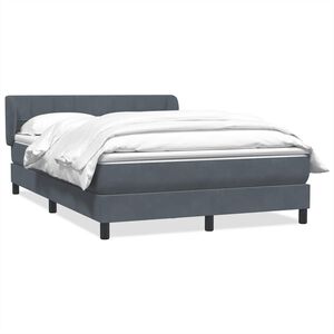 vidaXL kontinentalseng med madras 160x210 cm fl&oslash;jl m&oslash;rkegr&aring;