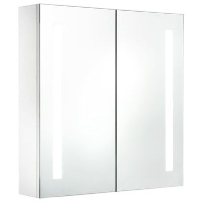 vidaXL badeværelsesskab med spejl + LED-lys 60x14x62 cm