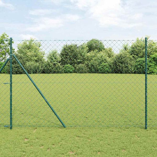 vidaXL Hegnsp&aelig;l Gr&oslash;n 10 x 1,6 m (60 x 60 mm net) St&aring;l og PVC