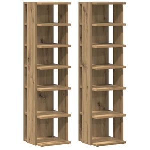 vidaXL skoskabe 2 stk. 28x27x102 cm konstrueret tr&aelig; kunsteg