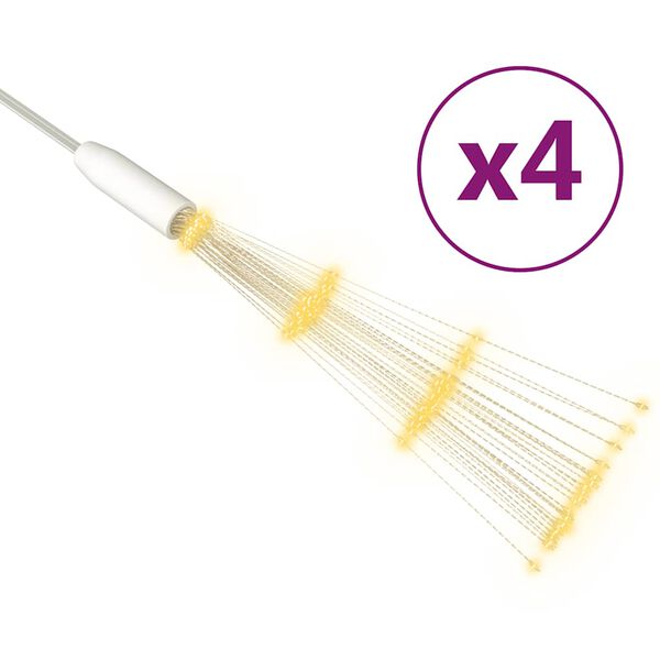 vidaXL udend&oslash;rslys fyrv&aelig;rkeridesign 4 stk. 20 cm 560 LED'er varm hvid