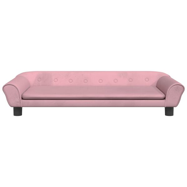 vidaXL sofa til børn 100x50x26 cm velour lyserød