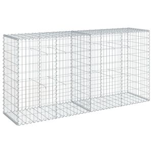 vidaXL gabionkurv med cover 200x50x100 cm galvaniseret jern