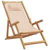 vidaXL strandstole 2 stk. foldbar stof og massivt tr&aelig; beige