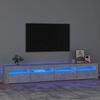 vidaXL sengebord med LED-lys 240x35x40 cm betongr&aring;