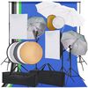 vidaXL fotostudies&aelig;t m. softbox-lamper, paraplyer, baggrund, reflektor