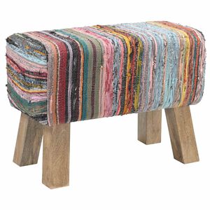 vidaXL b&aelig;nk 60 x 30 x 45 cm &AElig;gte L&aelig;der Flerfarvet