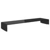 vidaXL TV-stander/monitorstand sort glas 110x30x13 cm