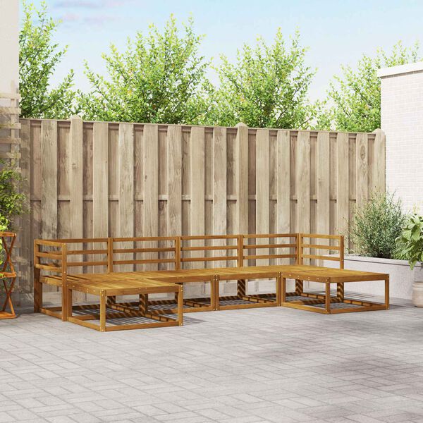 vidaXL Udend&oslash;rs sofagruppe 6 pcs Naturfarvet Massivt Akacietr&aelig;