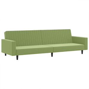 vidaXL 2-personers sovesofa fl&oslash;jl lysegr&oslash;n