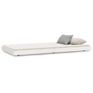 vidaXL sengeramme uden madras 100x200 cm massivt fyrretr&aelig; hvid