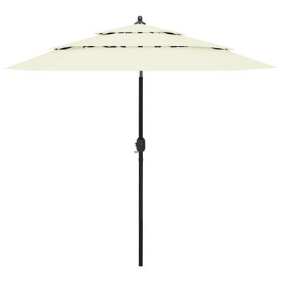 vidaXL parasol med aluminiumsstang i 3 niveauer 2,5 m sandfarvet