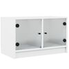 vidaXL tv-bord med glasl&aring;ger 68x37x42 cm hvid
