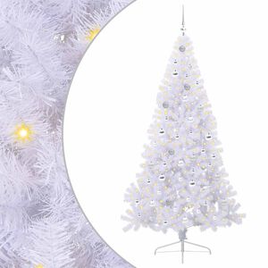vidaXL Kunstigt juletr&aelig; med 300 LED'er Hvid 210 cm PVC og St&aring;l