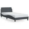 vidaXL sengeramme Dover 100x190 cm velour m&oslash;rkegr&aring;