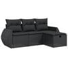 vidaXL sofas&aelig;t til haven 4 dele med hynder polyrattan sort