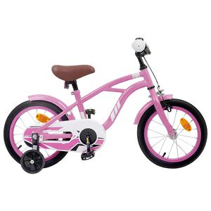 vidaXL B&oslash;rnecykel 16 tommer til 4-6 &aring;r gamle Lys pink