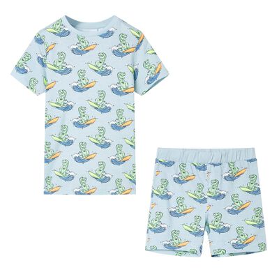 Pyjamas til børn str. 92 korte ærmer lyseblå