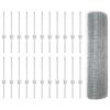 vidaXL Svejsede tr&aring;dhegn med stolper 50 x 0,4 m Galvaniseret st&aring;l S&oslash;lv