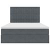 vidaXL Seng med opbevaring og madras M&oslash;rkegr&aring; 140 x 200 cm Fl&oslash;jl