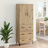vidaXL Highboard Artisan Egetr&aelig; 69,5 x 34 x 180 cm Konstrueret tr&aelig;