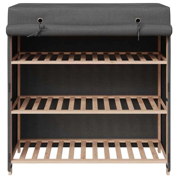 vidaXL skoskab med overtr&aelig;k 79 x 40 x 80 cm stof gr&aring;