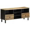 vidaXL tv-bord 100x33,5x46 cm massivt ru mangotr&aelig; sort