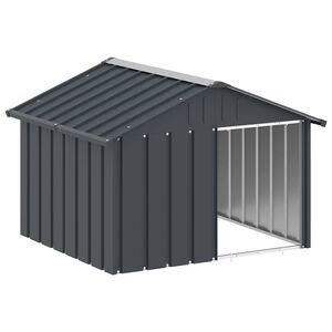 vidaXL hundehus 116,5x103x81,5 cm galvaniseret st&aring;l antracitgr&aring;