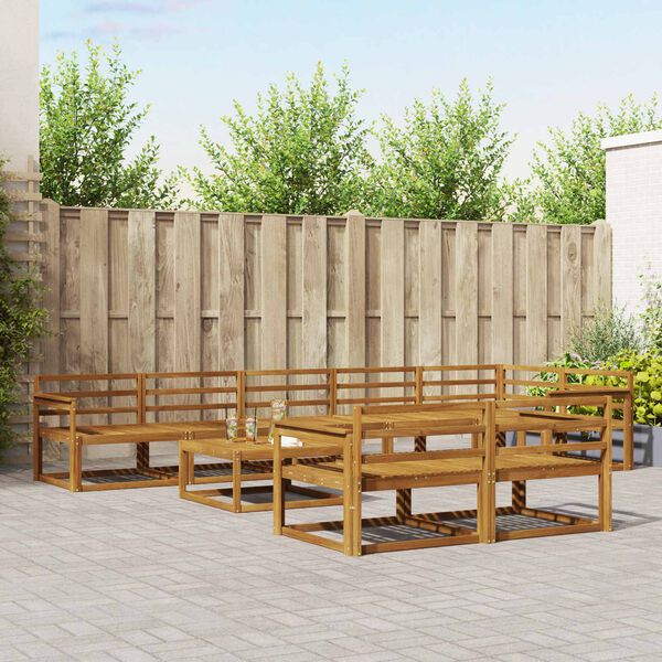 vidaXL Udend&oslash;rs sofagruppe 9 pcs Naturfarvet Massivt Akacietr&aelig;