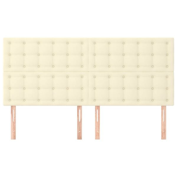 vidaXL sengegavl creme 160x5x118/128 cm kunstl&aelig;der