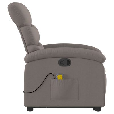 vidaXL løftestol med massage stof gråbrun