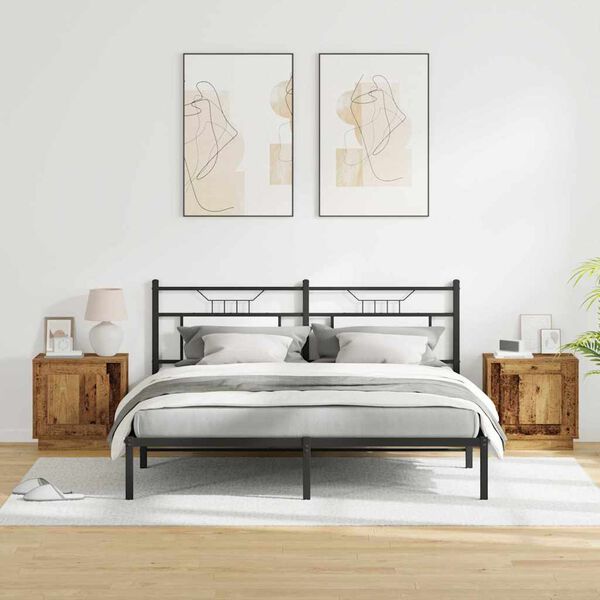 vidaXL Natskab 2 pcs Gammelt tr&aelig; 44 x 34,5 x 45 cm Konstrueret tr&aelig;