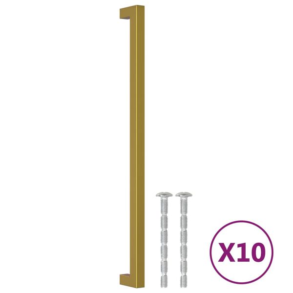 vidaXL skabsh&aring;ndtag 10 stk. 320 mm rustfrit st&aring;l guldfarvet