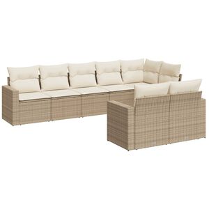 vidaXL sofas&aelig;t til haven 8 dele med hynder polyrattan beige