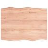 vidaXL bordplade 80x60x(2-6) cm naturlig kant behandlet tr&aelig; lysebrun