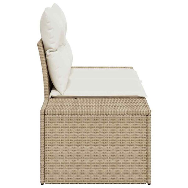 vidaXL Havemøbelsofa Beige 123 x 62 x 69cm polyrattan