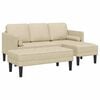 vidaXL Sofa S&aelig;t med pude 2 pcs Creme Polyester