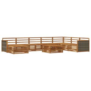 vidaXL Udend&oslash;rs sofagruppe 9 pcs Naturfarvet Massivt Akacietr&aelig;