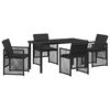 vidaXL Have Spisebordss&aelig;t 5 stk. Sort polyrattan
