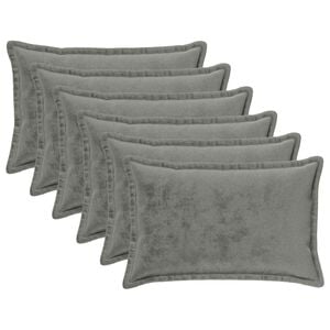 vidaXL Kastpude 6 stk. HOUTEN M&oslash;rkegr&aring; 30 x 50 cm Flannel