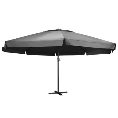 vidaXL udendørs parasol med aluminiumsstang 600 cm antracitgrå