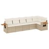vidaXL sofas&aelig;t til haven 6 dele med hynder polyrattan beige