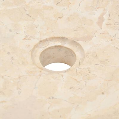 vidaXL badeværelsesskab med håndvaske massivt teak marmor cremefarvet