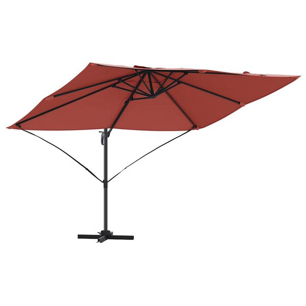 vidaXL Kantilever Roma Parasol Rød og Sort 352 x 251 x 260 cm