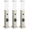 vidaXL pullertlamper med sensor og stikkontakt 3 stk. 50 cm rustfrit st&aring;l IP44