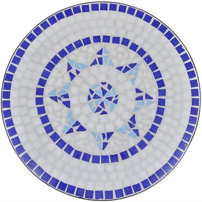 vidaXL bistrobord 60 cm mosaik blå og hvid