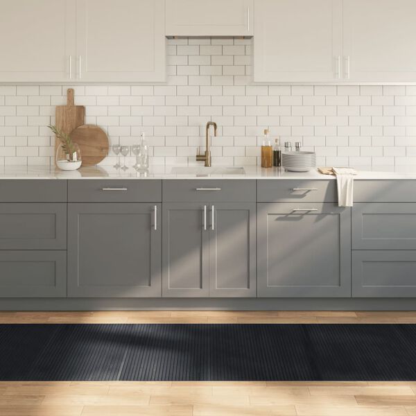 vidaXL gulvt&aelig;ppe 80x300 cm rektangul&aelig;r bambus sort