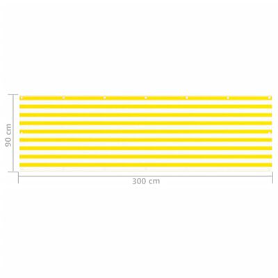 vidaXL altanafskærmning 90x300 cm HDPE gul og hvid